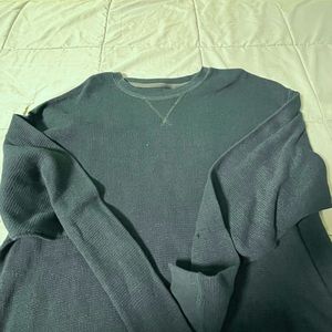 Dark Blue/Green Waffle Crewneck